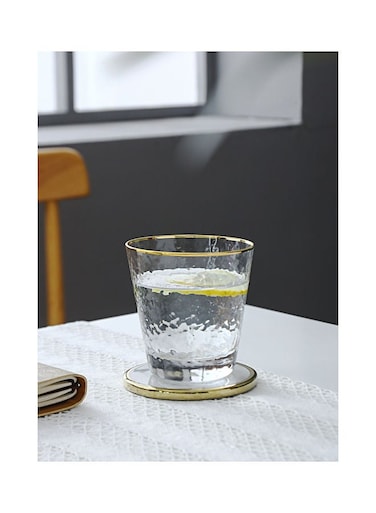 Full Bright Hammer Glass Water Cup Clear 9x9.5cm