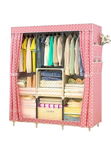 Portable Wardrobe Organizer Foldable Canvas Fabric Clothes Storage Organizer
