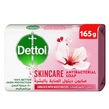 Dettol Skincare Bar Soap, Rose &amp; Sakura Blossom Scent, 165g