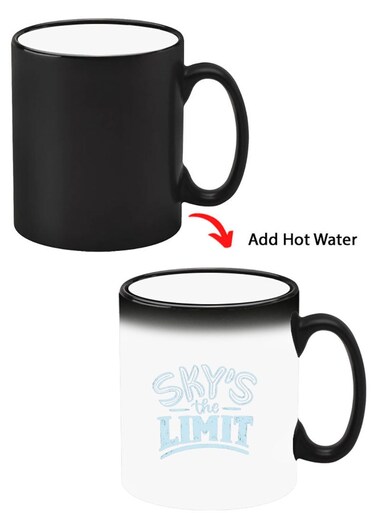 Color Changing Heat Sensitive Ceramic Mug, Image Revealed When HOT Liquid is Added! sky is the limit