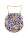 Touchstone Traditional Indian Hand Embroidered Shopping Gifts Jewelry Wedding Faux Pearls Strings Drawstring Bag for Women., Royal Blue 8.5"x8