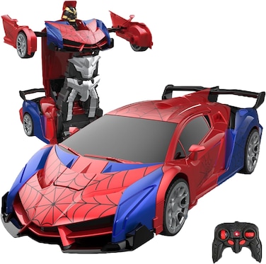 ESSEN Spider Transform RC Cars Toys 2-in-1 Transforming Remote Control Car for Kids, 2.4GHz Remote Control Car One-Button Deformation, Fast 360&deg;Rotation Robot Toys Birthday Gifts for Boys Girls
