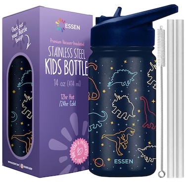 Essen Stainless Steel Water Bottle for Kids Dinosaur &ndash; 414 ml