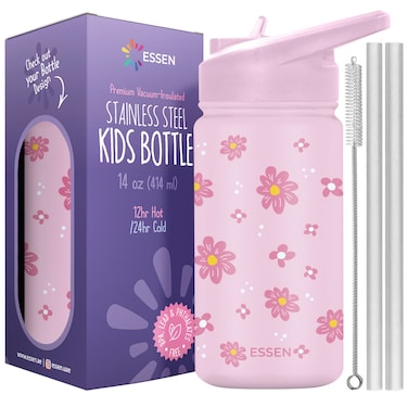 Essen Stainless Steel Water Bottle for Kids Flower &ndash; 414 ml
