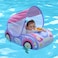 Swim Bobo Baby Swimming Float Inflatable With Sun Protection Canopy - Purple Car