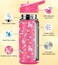 ESSEN Kids Water Bottle Stainless Steel for School Girls with Straw Vacuum Insulated Water Bottle BPA-Free Leak-Proof Baby Toddler Water Bottle Double Walled Bottle for Kids &ndash; 532 ml/18 oz(Unicorn)