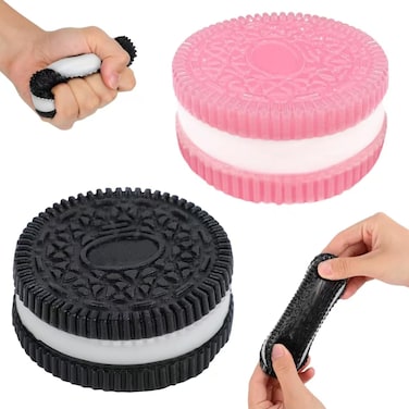 Squishy Biscuit Stress Relief Toy Fun Fidget Sensory Toy Cute Squishy Squeeze Toy Pinch Decompression Toy for Anxiety Relaxation for Adults Kids Ideal for Stress Relief Perfect Desk Accessory - 2pcs