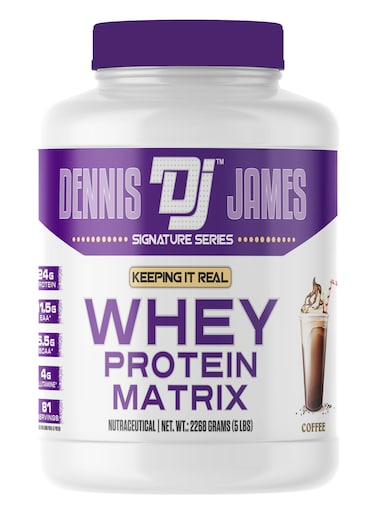 Dennis James Signature Series Whey Protein Matrix 5lbs - Advanced Muscle Building Formula (Coffee)