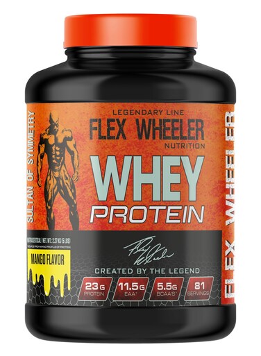 Flex Wheeler Nutrition 100% Premium Whey Protein - Mango, 2.27kg (81 Servings)