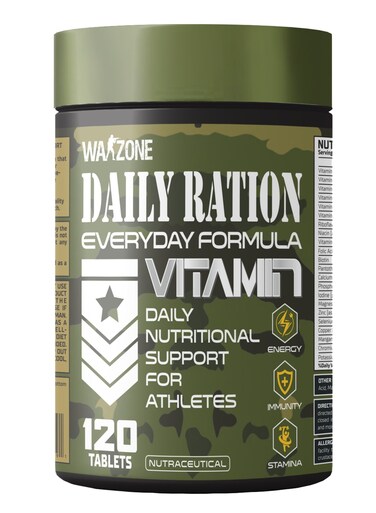 Warzone Daily Ration Vitamin Support - Complete Multivitamin With Enzymes &amp; Antioxidants - 120 Tablets