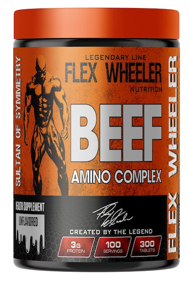 Flex Wheeler Nutrition Beef Amino Complex 300 Tablets (100 Servings) - Premium Amino Acid Support For Muscle Growth &amp; Recovery