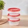 LocknLock EzLock 350ml Round Food Storage Containers &ndash; Set of 3, Stackable &amp; Microwave-Safe
