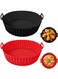 Pack Silicone Air Fryer Liners,Reusable Air Fryer Silicone Pot Round Air Fryer Silicone Basket for Baking Oven Microwave