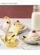 Elegant Small Gold Swan Base Holder for Coffee Bar &amp; Dining, Perfect for Wedding &amp; Entertaining Table Decor