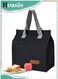 Insulated Thermal Lunch Bag for Women &amp; Men &acirc;&euro;&ldquo; Waterproof Reusable Portable Lunch Tote and Cooler Bag for Work, School, Travel, Picnic and Outdoor Use (Black)