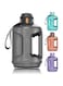 SYOSI Black 64 oz Water Bottle with Straw and Time Marker, BPA-Free Half Gallon Jug with Handle, Ideal for Gym, Yoga, Travel, Camping, and Outdoor Activities