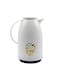 Premium Vacuum Flask 1.0L Insulated Thermal Carafe with Pink Glass Refill Elegant Plastic Body Thermos for Tea, Coffee, and Hot Water Heat Resistant Handle &amp; Non-Slip Base
