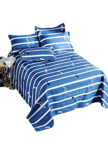 Sheets Set, 1 Brushed Printed Cotton Super King Size Bed Sheet with 2 Pieces Pillowcase Luxury Soft Bedding Accessories