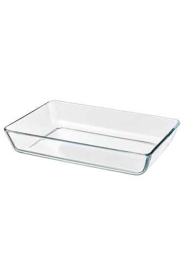 dish, clear glass, 35 x 25 cm