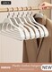 10 PCS Plastic Clothes Hangers with 360 Degree Rotatable Hook, Wide Shoulder Design Hangers, Non-Slip Felt Hangers, Durable Suit Hangers, Lightweight Laundry Hangers for Space Saving and No Hanger Marks, Clothes Stand for Shirts Dresses and Pants