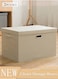 2pcs Wardrobe Clothes Organizer Cubes with Lids Foldable Fabric Decorative Storage Box Bins Organizer Containers Baskets with Cover Handles Divider for Bedroom Closet Living Room