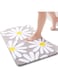 QJHOMO Gray Bathroom Rugs Cute Daisy Bath Mat White and Yellow Flower Decor Rug Non Slip Floor Carpet Microfiber Bathmat Super Absorbent Machine Washable Bathtub Mats for Shower (16x24 inch)