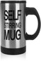 Electric Self Stirring Mug Coffee Mixing Drinking Cup Stainless Steel 350ml Black 350ml