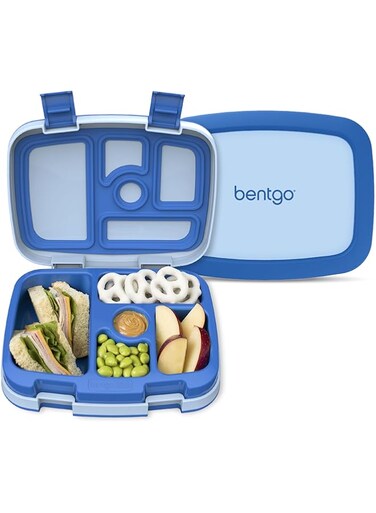 Bentgo&reg; Kids Leak-Proof, 5-Compartment Bento-Style Kids Lunch Box - Ideal Portion Sizes for Ages 3 to 7, BPA-Free, Dishwasher Safe, Food-Safe Materials, 2-Year Warranty (Blue)