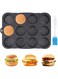 Hamburger Bun Pan,12 Cavity Non Stick Baking Pan with Oil Brush for Bread,Perforated Hamburger Bread Mold,Deep Dish Cookie Pan for Homemade Hamburger Buns，Silicone Hamburger Bun Mold