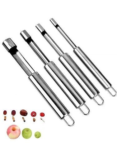 Corer and Pitter Set , Multi-Function Corer and Pitter Remover Set, Stainless Steel Core Remover Tool for Apple, Pear, Cherry, Jujube, Red Dates or More with Sharp Serrated Blade