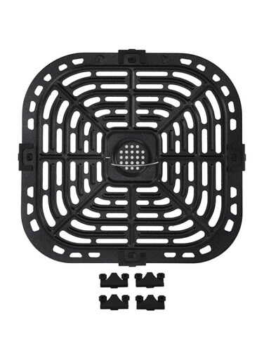 Air Fryer Replacement Grill Pan, Non-Stick Coating Crisper Plate Tray Air Fryer Rack with Rubber Bumpers, Air Fryer Replacement Parts, Dishwasher, BPA