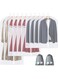 Perber Hanging Garment Bag Lightweight Clear Full Zipper Suit Bags (Set of 10) PEVA Moth-Proof Breathable Dust Cover for Closet Clothes Storage -White 24''40/48''/ 55''