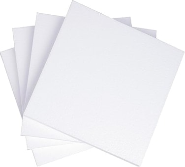 CRAFT MAGIC 4pcs Craft Foam Block   8x8x1inch   Rectangle Polystyrene Foam   Thermocol   Styrofoam   for Art Sculpting   Flower Arrangements   Modeling   DIY Arts and Crafts   School Office Home