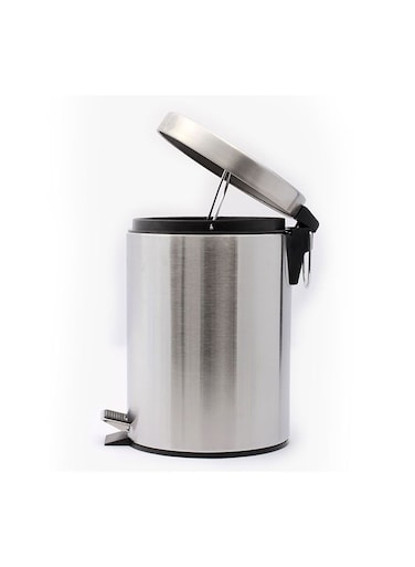 Pedal Trash Bin Silver/Black