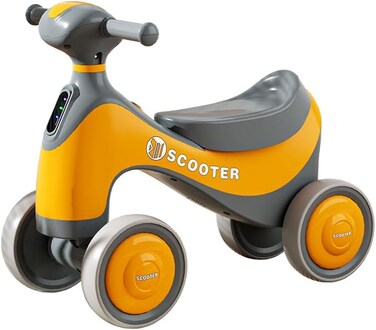Lovely Baby Kids 4-Wheels Ride-on Buggy Scooter LB 440 for Kids, Lightweight Scooter with Music, Lights, EVA Wheels for Ages 1-3 - Yellow