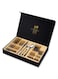 24-Piece Stainless Steel Cutlery Set Kitchen Utensils Set Surface Texture-Free Western Tableware Suitable For Home Kitchen Restaurant Hotel Party Dining Picnic Dining Exquisite Packaging Gift Silver
