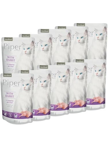 PIPER WET CAT FOOD WITH RABBIT STERILISED 10x100 g