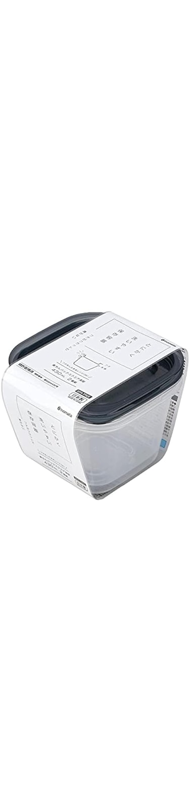 Inomata Hokan-sho Plastic Square Deep Food Container, 430 ml Capacity, 2-Pack
