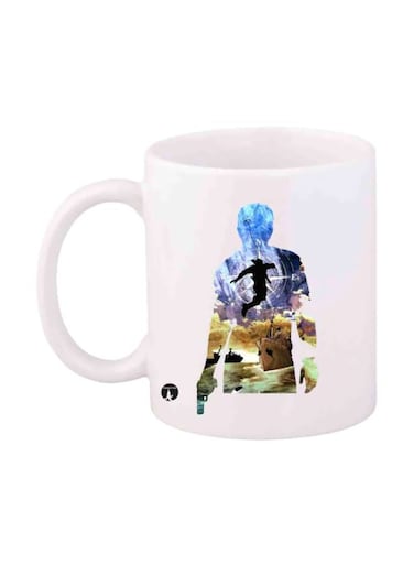 Printed Uncharted Mug White/Blue/Yellow Standard Size