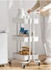 3-layer multifunctional trolley, used for bathroom, room, living room storage and toy storage. white