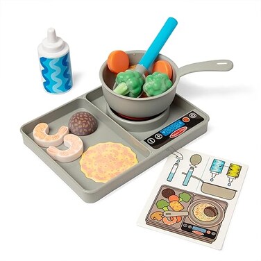 Melissa &amp; Doug Water Wow! Simmer &amp; Stir Stovetop Play Set &ndash; 19-Piece Color-Changing Pretend Play Cooking Set With Pots, Spoon &amp; Squeeze Bottle for Kids Ages 3+, Screen-Free, Reusable Fun