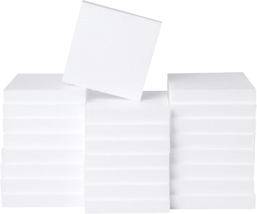 CRAFT MAGIC 24-Pack 6&times;6&times;1 Inch Foam Cubes &ndash; EPS Polystyrene Blocks for Crafting, Modelling, School Projects and Floral Arrangements