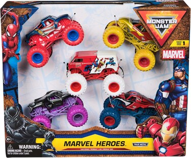 Monster Jam Marvel Vehicles 1:64 5-Pk