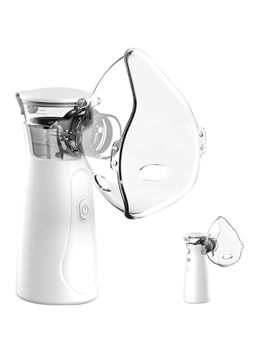 Axodeen Nebulizer,Portable Mini Vaporizers Handheld Atomizers for Adults and Children,Ultrasonic Humidifier for Home and Travel Use, Steam Mesh Inhalators (01 White-With Self Clean Function)