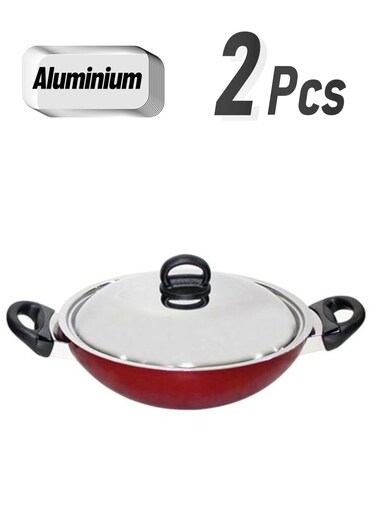 Classic. Flat Bottom Kadai Red 20cm