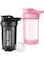 EYSOO Protein Shaker Bottle 2 Pack 500ml / 17oz Shaker Bottle for Protein Mixes Leakproof Protein Shaker BPA Free Gym Shaker Cup (Black &amp; Pink)