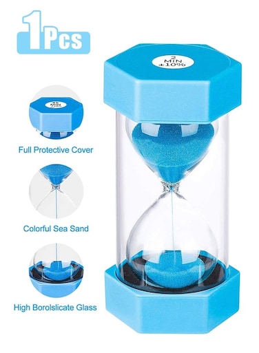 Timer 5-Minute Hourglass: Blue Sand Clock, Little Blue Sand Watch, Plastic Hour Glass for Children, Games, Decorations, Classrooms, Kitchens, Toothbrush Timer