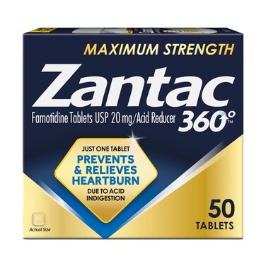 Zantac 360maximum Strength Tablets, 50 Count, Heartburn Prevention And Relief, 20mg Tablets