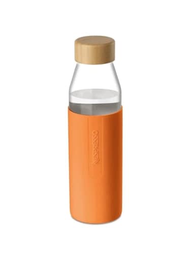 Nespresso Limited Edition 500ml Reusable Travel Glass Water Bottle - Orange