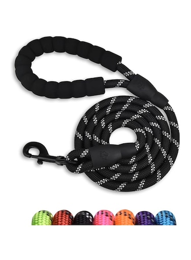 Panykoo 5/6 FT Strong Pet Dog Leash with Soft Padded Handle,Highly Reflective Rope for Night Walking,360-Degree Rotating Metal Buckle Without Tangles,Suitable for Small,Medium and Large Dogs.(5ft)